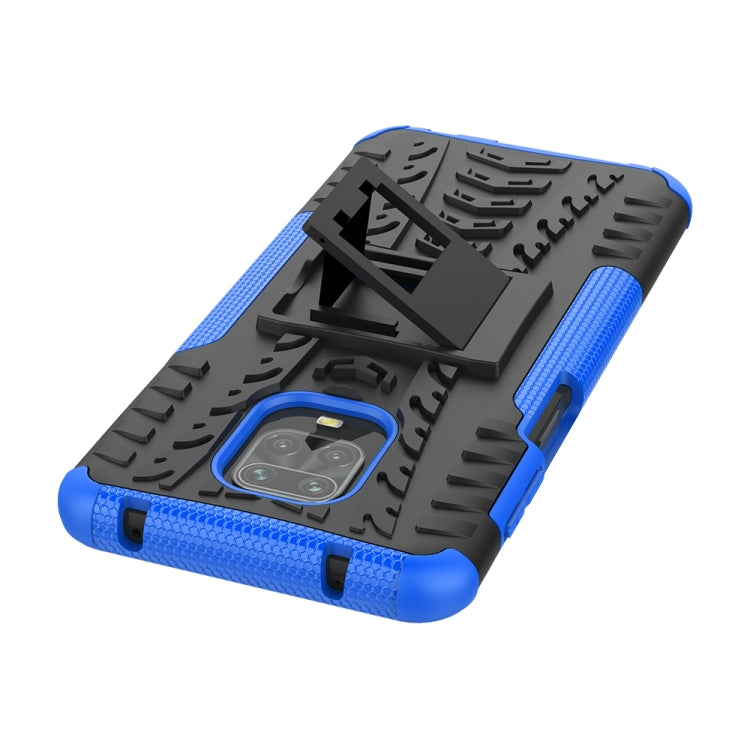For Xiaomi Redmi Note 9S / 9 Pro / 9 Pro Max Tire Texture Shockproof TPU + PC Protective Case with Holder