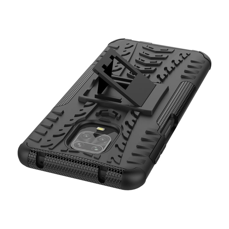 For Xiaomi Redmi Note 9S / 9 Pro / 9 Pro Max Tire Texture Shockproof TPU + PC Protective Case with Holder