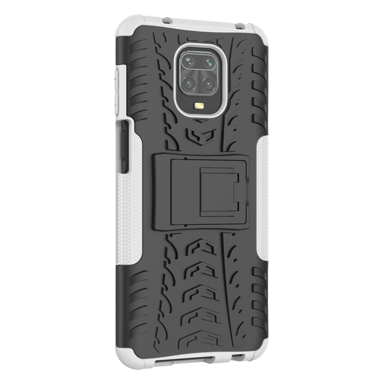 For Xiaomi Redmi Note 9S / 9 Pro / 9 Pro Max Tire Texture Shockproof TPU + PC Protective Case with Holder