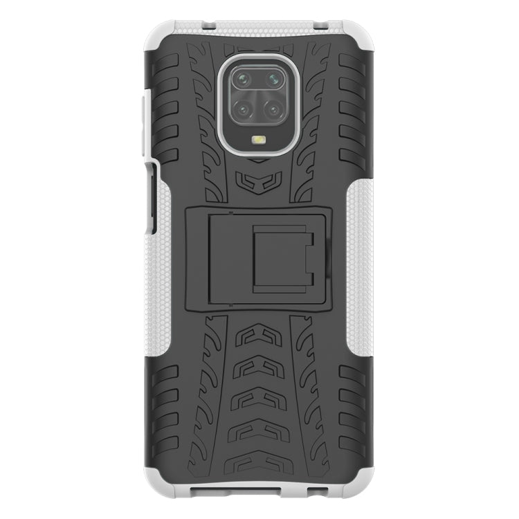 For Xiaomi Redmi Note 9S / 9 Pro / 9 Pro Max Tire Texture Shockproof TPU + PC Protective Case with Holder
