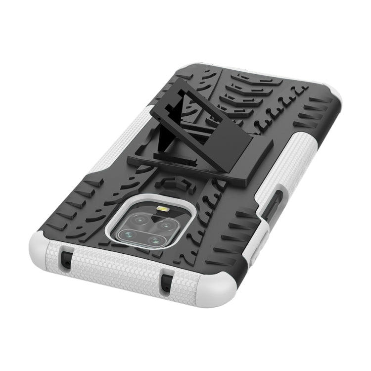 For Xiaomi Redmi Note 9S / 9 Pro / 9 Pro Max Tire Texture Shockproof TPU + PC Protective Case with Holder