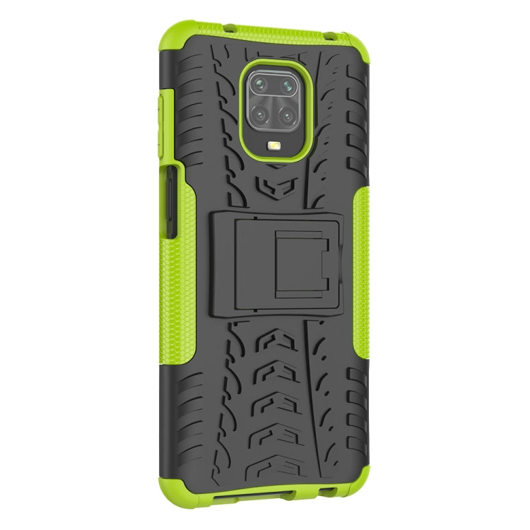 For Xiaomi Redmi Note 9S / 9 Pro / 9 Pro Max Tire Texture Shockproof TPU + PC Protective Case with Holder