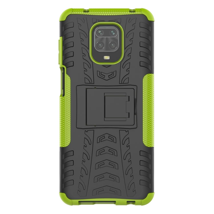 For Xiaomi Redmi Note 9S / 9 Pro / 9 Pro Max Tire Texture Shockproof TPU + PC Protective Case with Holder