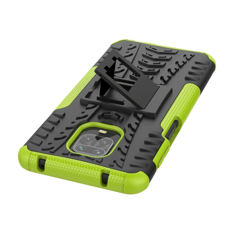 For Xiaomi Redmi Note 9S / 9 Pro / 9 Pro Max Tire Texture Shockproof TPU + PC Protective Case with Holder