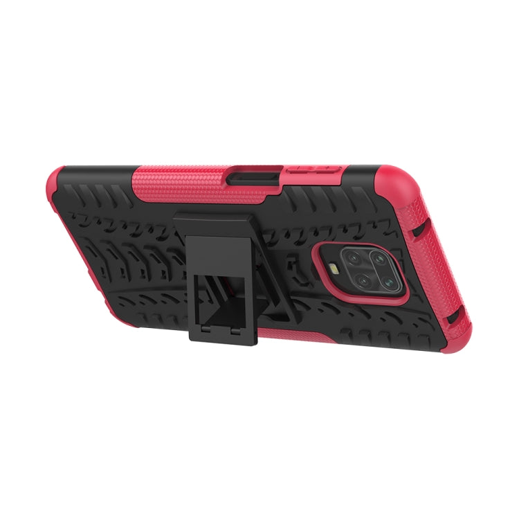 For Xiaomi Redmi Note 9S / 9 Pro / 9 Pro Max Tire Texture Shockproof TPU + PC Protective Case with Holder