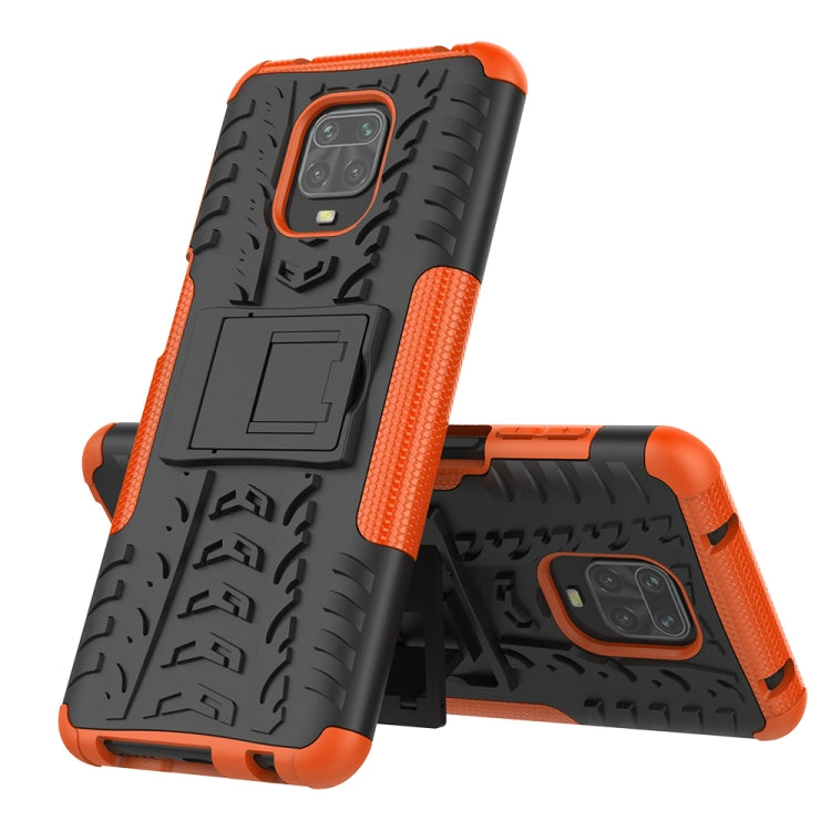 For Xiaomi Redmi Note 9S / 9 Pro / 9 Pro Max Tire Texture Shockproof TPU + PC Protective Case with Holder