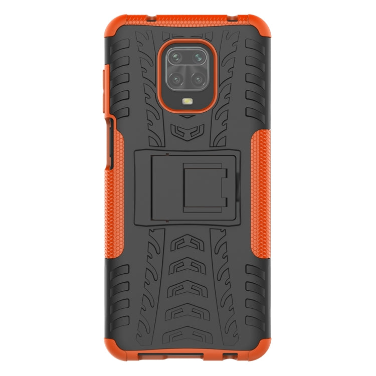 For Xiaomi Redmi Note 9S / 9 Pro / 9 Pro Max Tire Texture Shockproof TPU + PC Protective Case with Holder