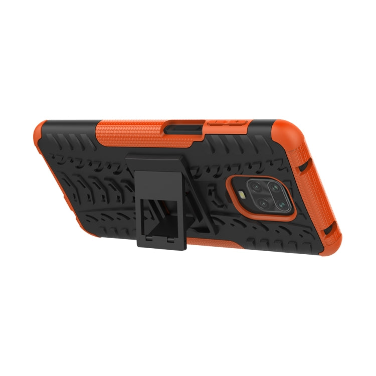 For Xiaomi Redmi Note 9S / 9 Pro / 9 Pro Max Tire Texture Shockproof TPU + PC Protective Case with Holder