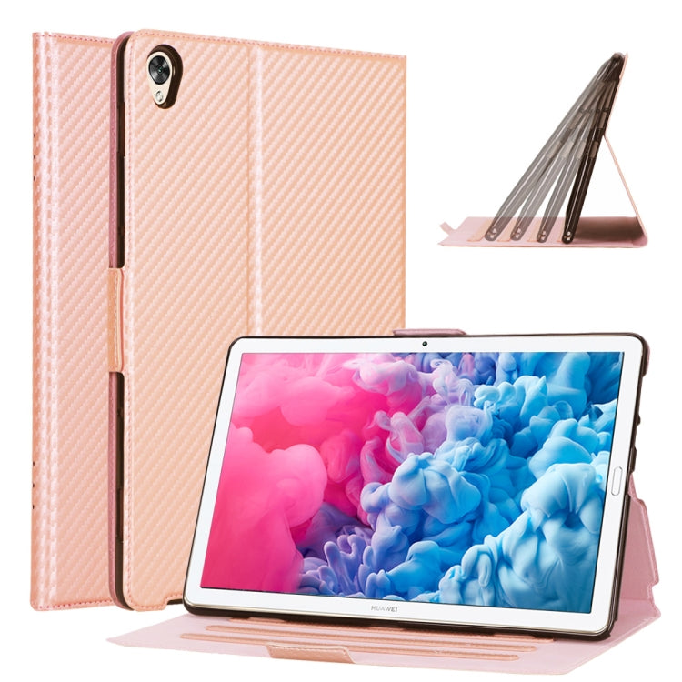 For Huawei MatePad 10.8 (2020) Ultra-thin Carbon Fiber Front Support Horizontal Flip Leather Case with Holder