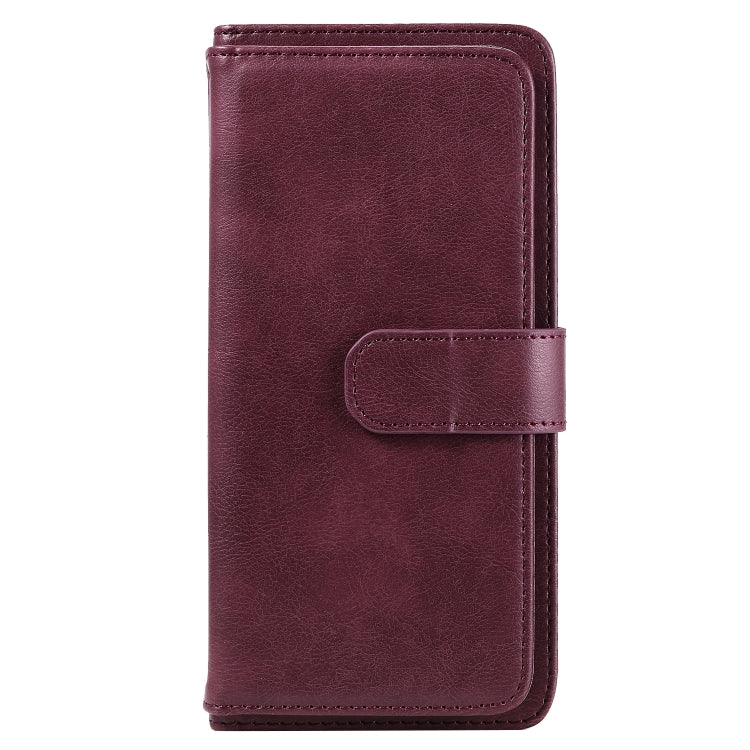 For Sony Xperia L4 Multifunctional Magnetic Copper Buckle Horizontal Flip Solid Color Leather Case with 10 Card Slots & Wallet & Holder & Photo Frame