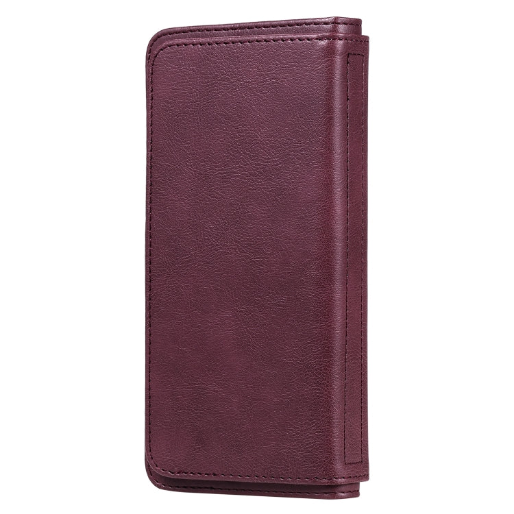 For Sony Xperia L4 Multifunctional Magnetic Copper Buckle Horizontal Flip Solid Color Leather Case with 10 Card Slots & Wallet & Holder & Photo Frame