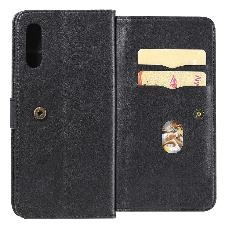 For Sony Xperia L4 Multifunctional Magnetic Copper Buckle Horizontal Flip Solid Color Leather Case with 10 Card Slots & Wallet & Holder & Photo Frame