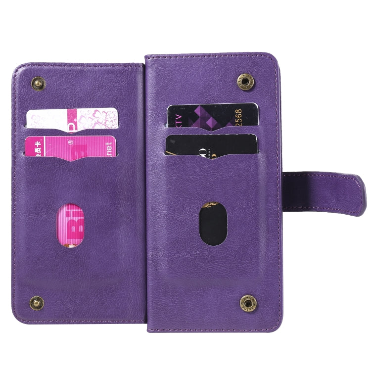 For Sony Xperia L4 Multifunctional Magnetic Copper Buckle Horizontal Flip Solid Color Leather Case with 10 Card Slots & Wallet & Holder & Photo Frame