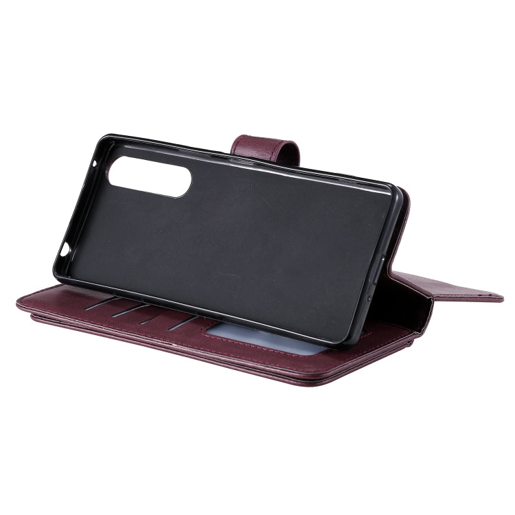 For Sony Xpeira 1 II Multifunctional Magnetic Copper Buckle Horizontal Flip Solid Color Leather Case with 10 Card Slots & Wallet & Holder & Photo Frame