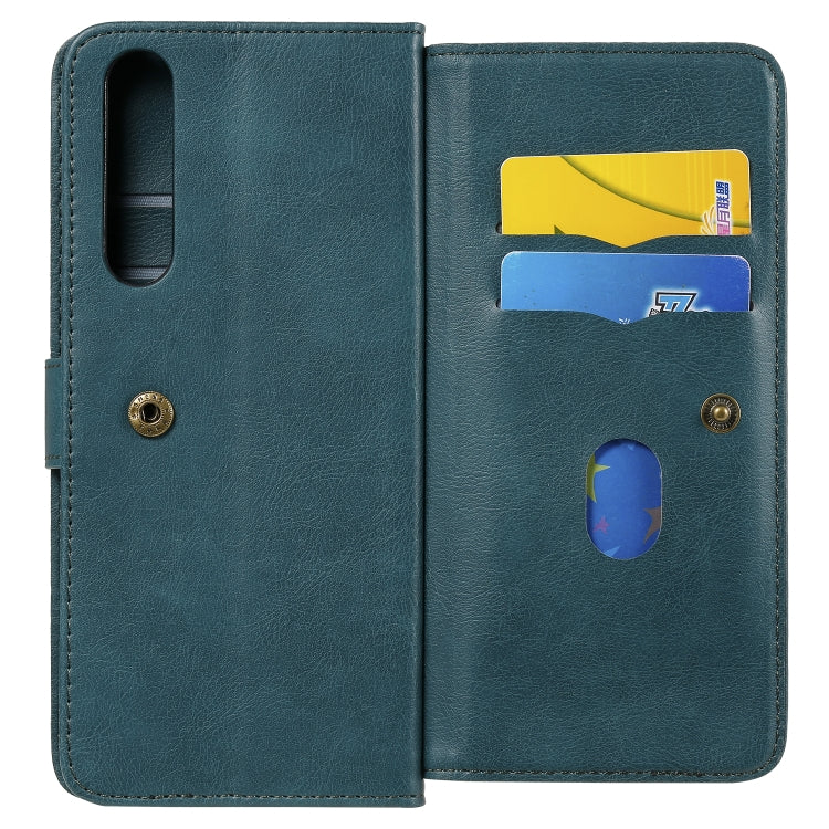 For Sony Xpeira 1 II Multifunctional Magnetic Copper Buckle Horizontal Flip Solid Color Leather Case with 10 Card Slots & Wallet & Holder & Photo Frame