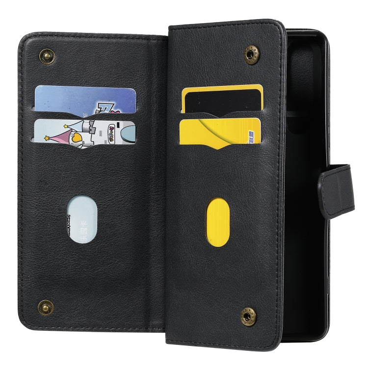 For Sony Xpeira 1 II Multifunctional Magnetic Copper Buckle Horizontal Flip Solid Color Leather Case with 10 Card Slots & Wallet & Holder & Photo Frame