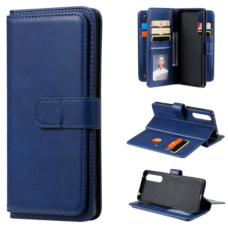 For Sony Xpeira 1 II Multifunctional Magnetic Copper Buckle Horizontal Flip Solid Color Leather Case with 10 Card Slots & Wallet & Holder & Photo Frame