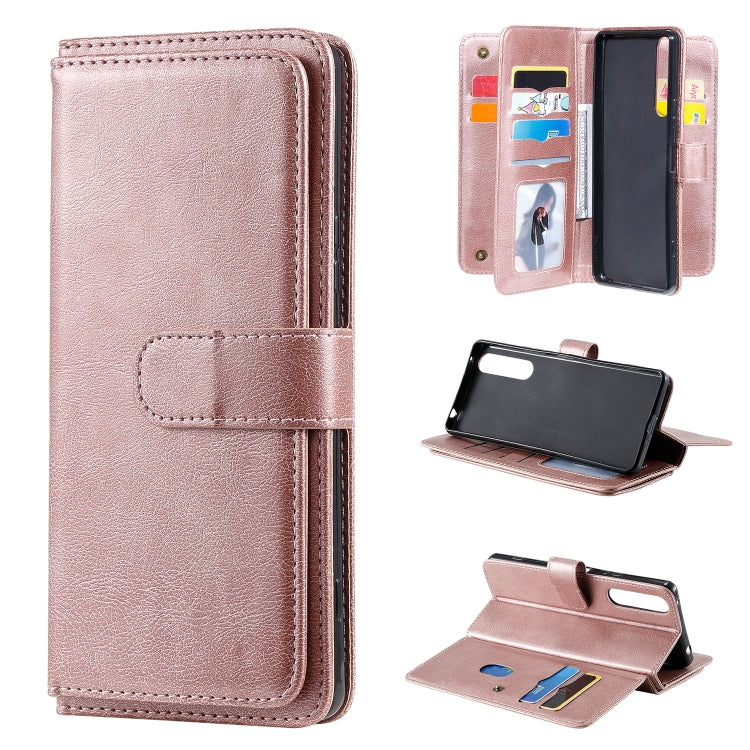 For Sony Xpeira 1 II Multifunctional Magnetic Copper Buckle Horizontal Flip Solid Color Leather Case with 10 Card Slots & Wallet & Holder & Photo Frame
