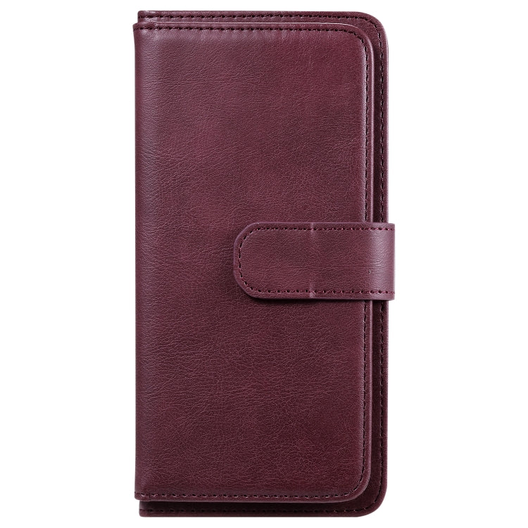 For Sony Xpeira 10 II Multifunctional Magnetic Copper Buckle Horizontal Flip Solid Color Leather Case with 10 Card Slots & Wallet & Holder & Photo Frame