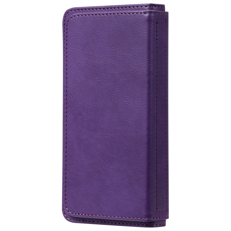 For Sony Xpeira 10 II Multifunctional Magnetic Copper Buckle Horizontal Flip Solid Color Leather Case with 10 Card Slots & Wallet & Holder & Photo Frame