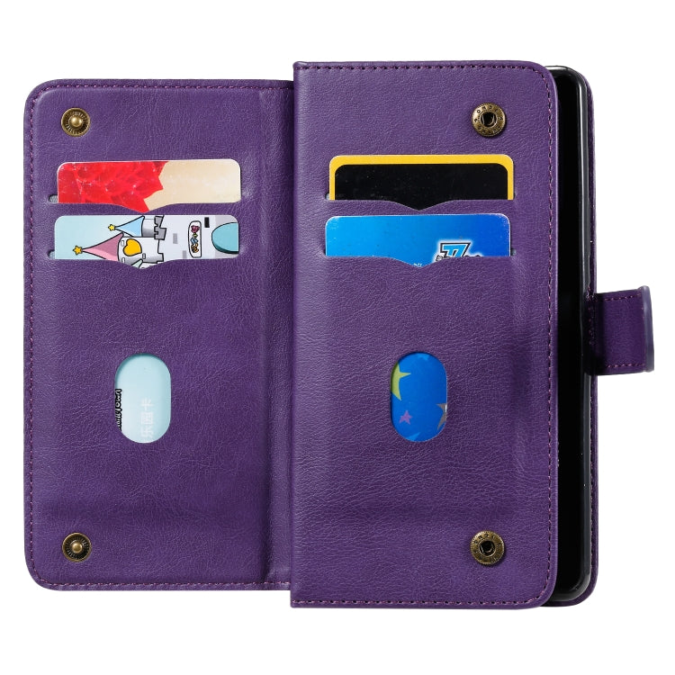 For Sony Xpeira 10 II Multifunctional Magnetic Copper Buckle Horizontal Flip Solid Color Leather Case with 10 Card Slots & Wallet & Holder & Photo Frame