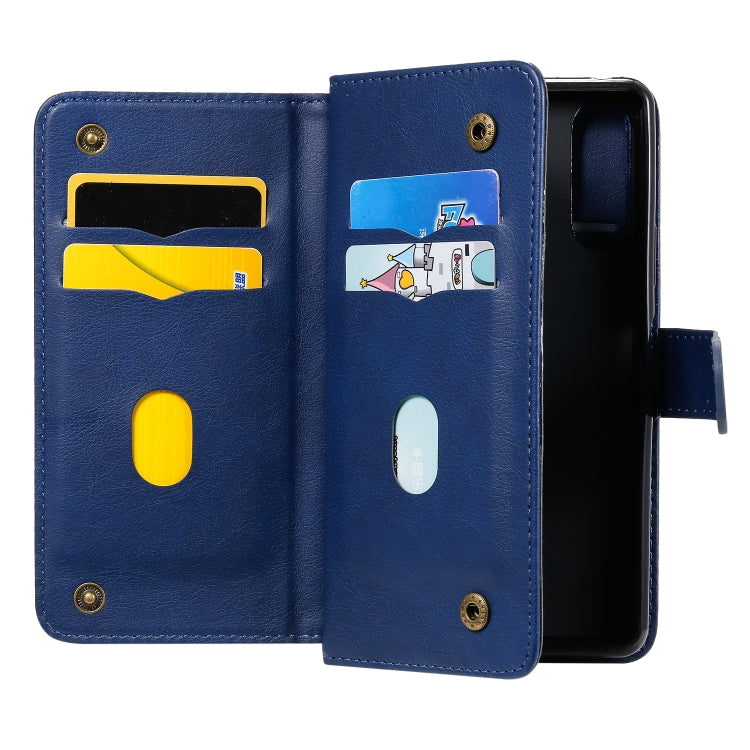 For Sony Xpeira 10 II Multifunctional Magnetic Copper Buckle Horizontal Flip Solid Color Leather Case with 10 Card Slots & Wallet & Holder & Photo Frame