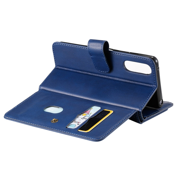 For Sony Xpeira 10 II Multifunctional Magnetic Copper Buckle Horizontal Flip Solid Color Leather Case with 10 Card Slots & Wallet & Holder & Photo Frame