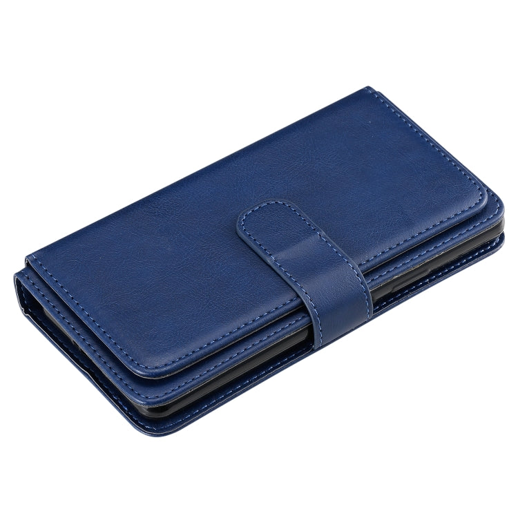 For Sony Xpeira 10 II Multifunctional Magnetic Copper Buckle Horizontal Flip Solid Color Leather Case with 10 Card Slots & Wallet & Holder & Photo Frame