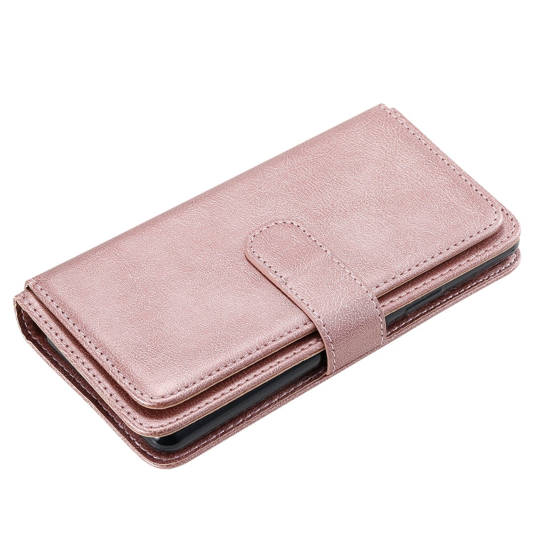 For Sony Xpeira 10 II Multifunctional Magnetic Copper Buckle Horizontal Flip Solid Color Leather Case with 10 Card Slots & Wallet & Holder & Photo Frame