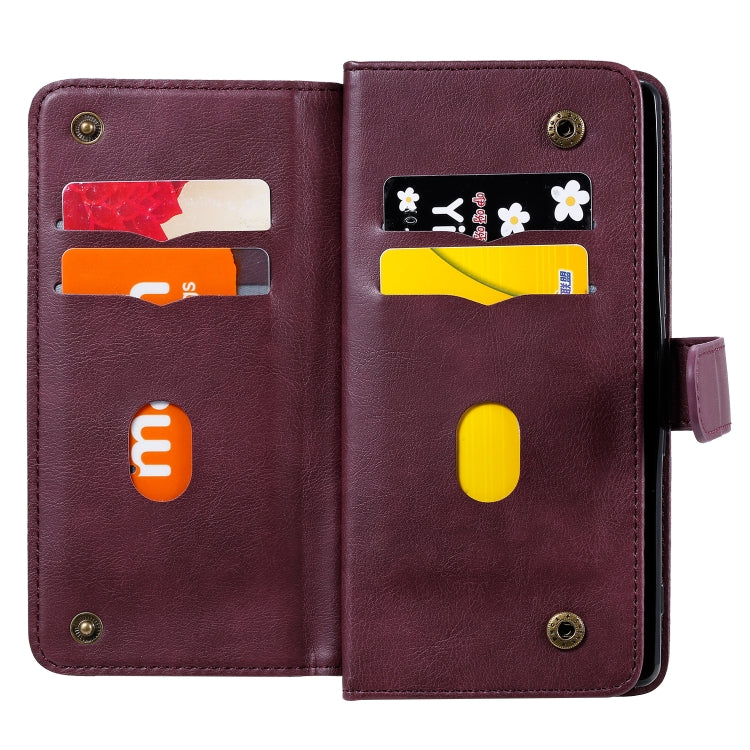 For Sony Xpeira 5 Multifunctional Magnetic Copper Buckle Horizontal Flip Solid Color Leather Case with 10 Card Slots & Wallet & Holder & Photo Frame