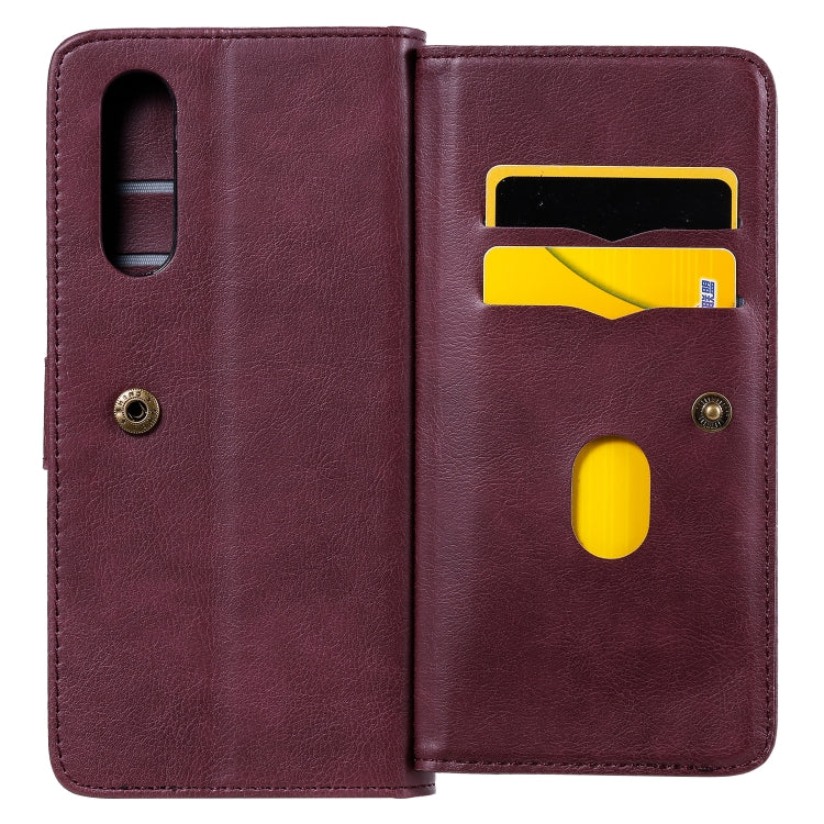 For Sony Xpeira 5 Multifunctional Magnetic Copper Buckle Horizontal Flip Solid Color Leather Case with 10 Card Slots & Wallet & Holder & Photo Frame