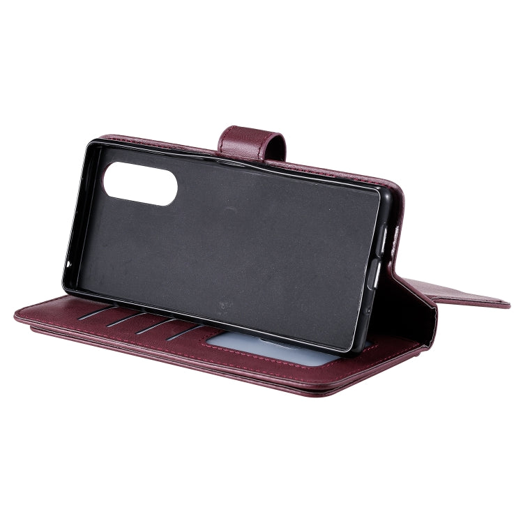 For Sony Xpeira 5 Multifunctional Magnetic Copper Buckle Horizontal Flip Solid Color Leather Case with 10 Card Slots & Wallet & Holder & Photo Frame