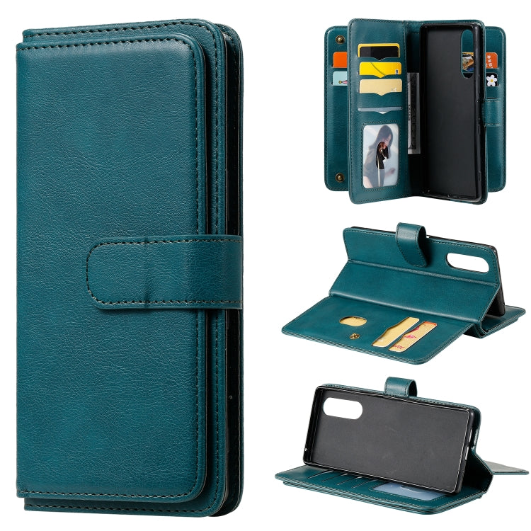 For Sony Xpeira 5 Multifunctional Magnetic Copper Buckle Horizontal Flip Solid Color Leather Case with 10 Card Slots & Wallet & Holder & Photo Frame