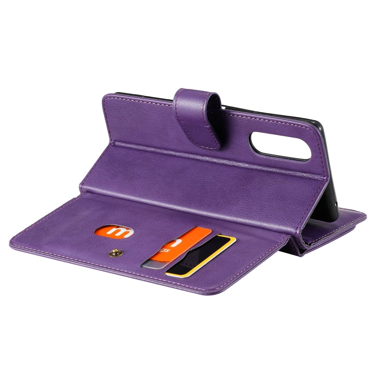 For Sony Xpeira 5 Multifunctional Magnetic Copper Buckle Horizontal Flip Solid Color Leather Case with 10 Card Slots & Wallet & Holder & Photo Frame