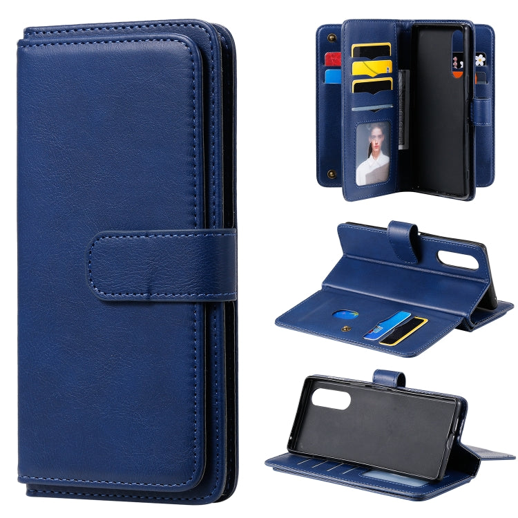 For Sony Xpeira 5 Multifunctional Magnetic Copper Buckle Horizontal Flip Solid Color Leather Case with 10 Card Slots & Wallet & Holder & Photo Frame