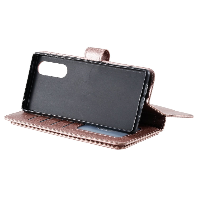 For Sony Xpeira 5 Multifunctional Magnetic Copper Buckle Horizontal Flip Solid Color Leather Case with 10 Card Slots & Wallet & Holder & Photo Frame