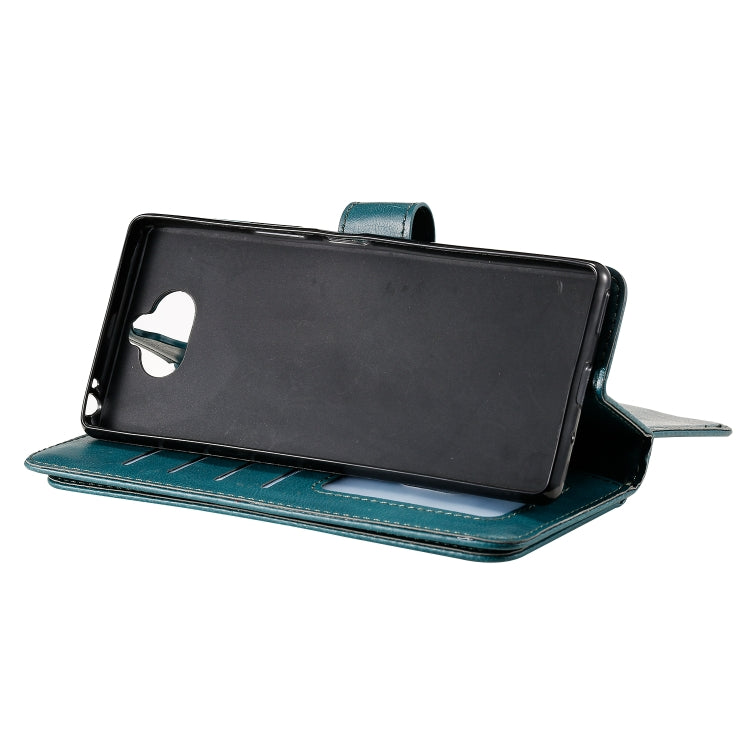 For Sony Xpeira 8 Multifunctional Magnetic Copper Buckle Horizontal Flip Solid Color Leather Case with 10 Card Slots & Wallet & Holder & Photo Frame