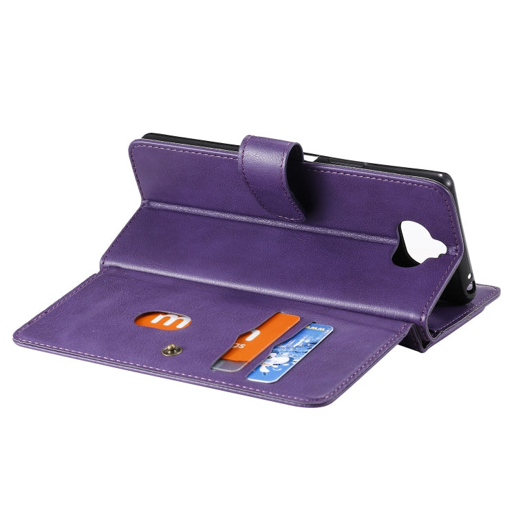 For Sony Xpeira 8 Multifunctional Magnetic Copper Buckle Horizontal Flip Solid Color Leather Case with 10 Card Slots & Wallet & Holder & Photo Frame