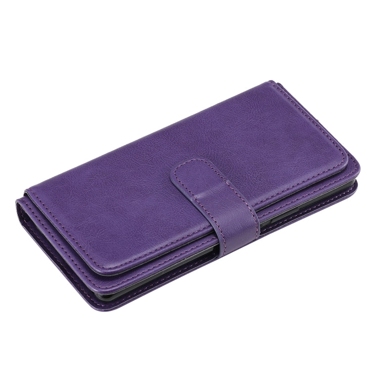 For Sony Xpeira 8 Multifunctional Magnetic Copper Buckle Horizontal Flip Solid Color Leather Case with 10 Card Slots & Wallet & Holder & Photo Frame