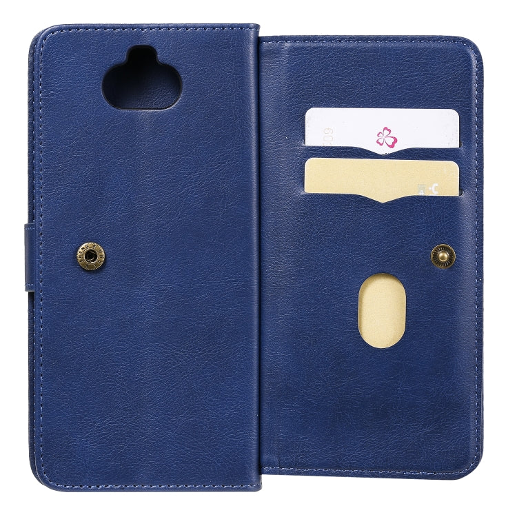 For Sony Xpeira 8 Multifunctional Magnetic Copper Buckle Horizontal Flip Solid Color Leather Case with 10 Card Slots & Wallet & Holder & Photo Frame