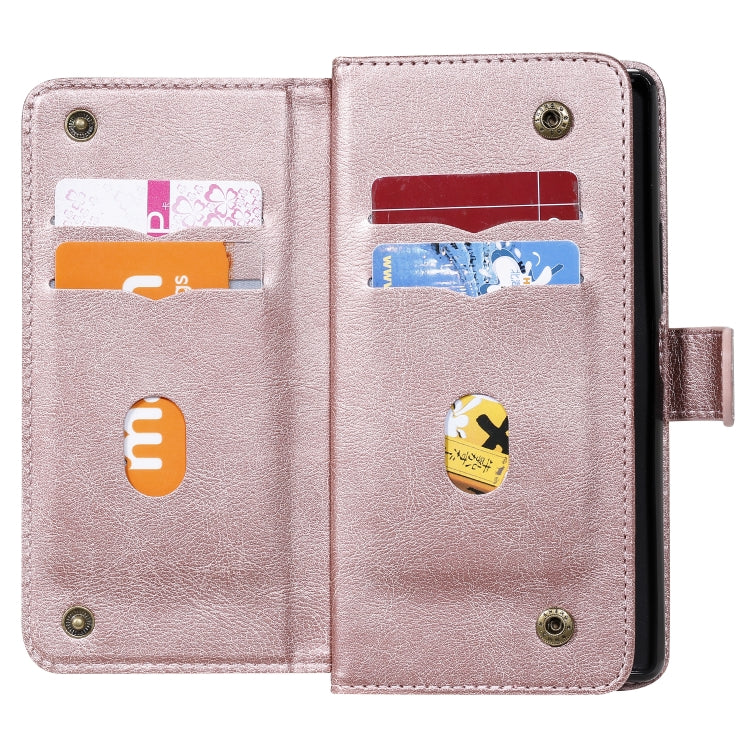 For Sony Xpeira 8 Multifunctional Magnetic Copper Buckle Horizontal Flip Solid Color Leather Case with 10 Card Slots & Wallet & Holder & Photo Frame