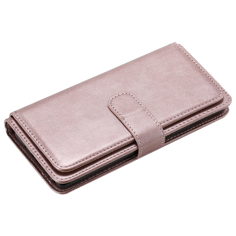 For Sony Xpeira 8 Multifunctional Magnetic Copper Buckle Horizontal Flip Solid Color Leather Case with 10 Card Slots & Wallet & Holder & Photo Frame