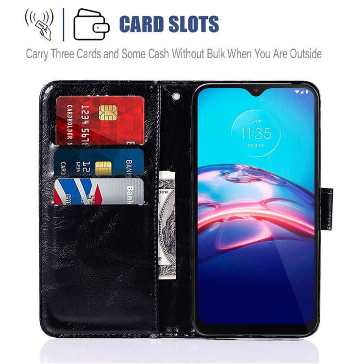 For Motorola Moto E 2020 Copper Buckle Retro Crazy Horse Texture Horizontal Flip Leather Case with Holder & Card Slots & Wallet