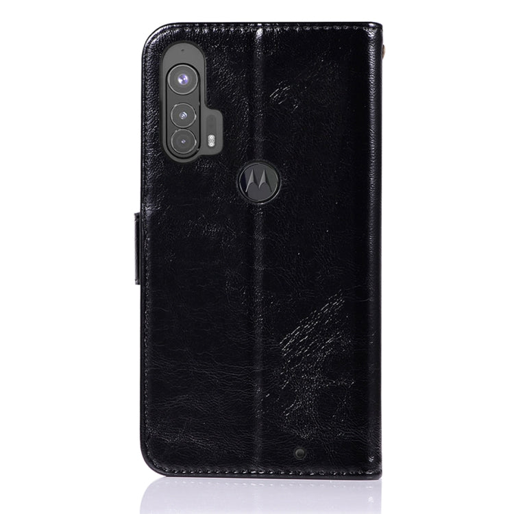 For Motorola Moto Edge Plus Copper Buckle Retro Crazy Horse Texture Horizontal Flip Leather Case with Holder & Card Slots & Wallet