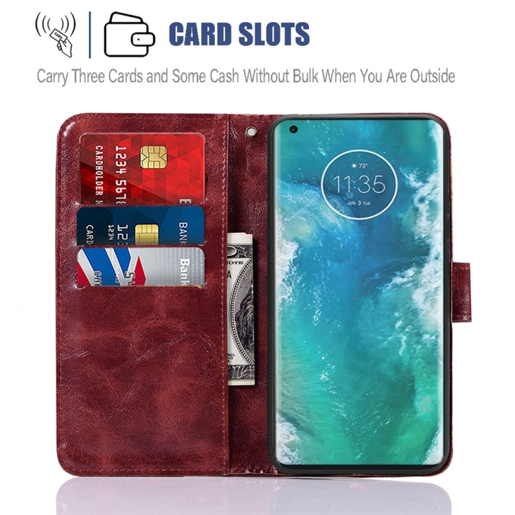 For Motorola Moto Edge Plus Copper Buckle Retro Crazy Horse Texture Horizontal Flip Leather Case with Holder & Card Slots & Wallet