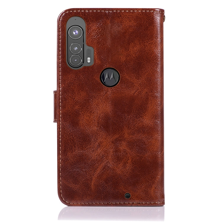 For Motorola Moto Edge Plus Copper Buckle Retro Crazy Horse Texture Horizontal Flip Leather Case with Holder & Card Slots & Wallet