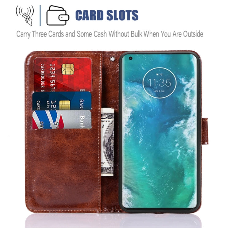 For Motorola Moto Edge Plus Copper Buckle Retro Crazy Horse Texture Horizontal Flip Leather Case with Holder & Card Slots & Wallet