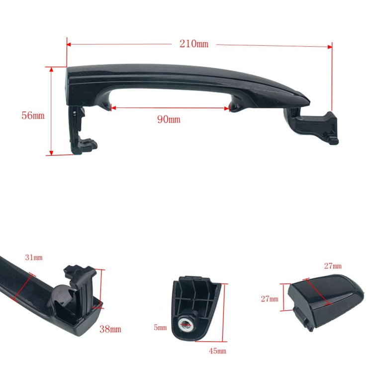 2 PCS Car Rear Door Handle 6921308010 for Toyota Sienna 2004-2010