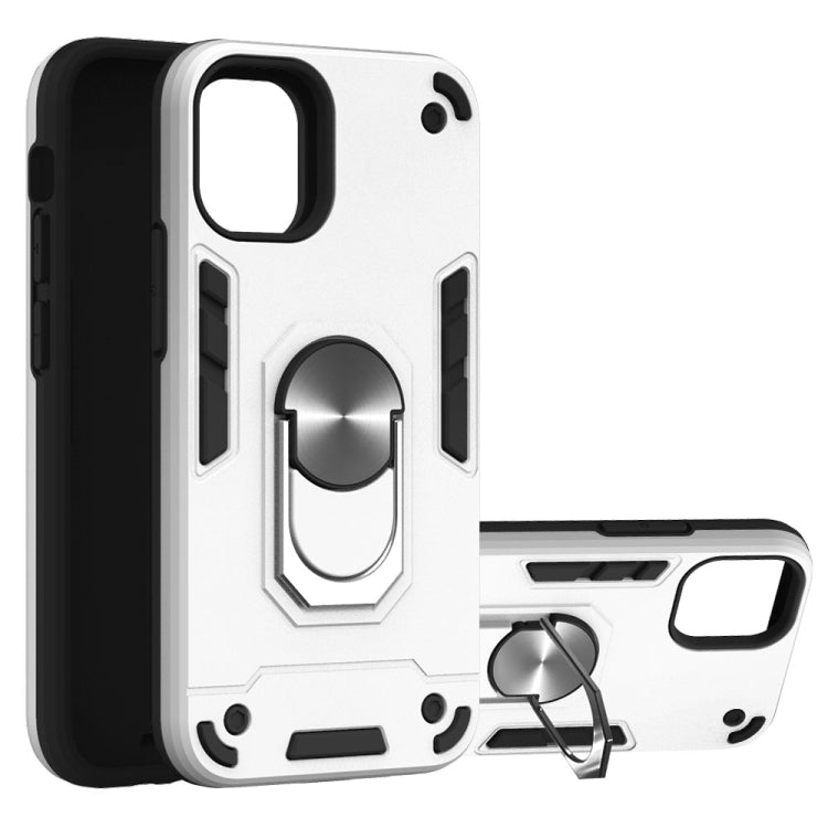 For iPhone 12 mini 2 in 1 Armour Series PC + TPU Protective Case with Ring Holder