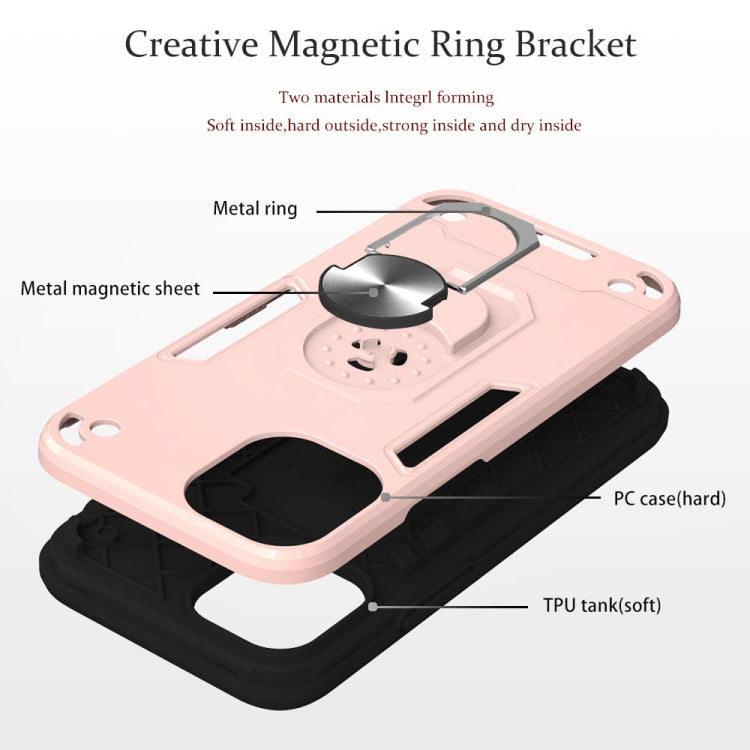For iPhone 12 mini 2 in 1 Armour Series PC + TPU Protective Case with Ring Holder